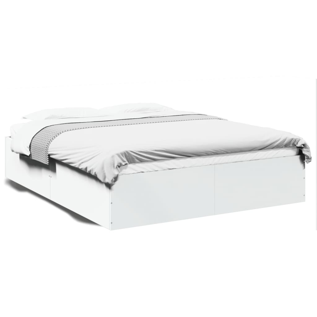 Bed Frame without Mattress White 160x200 cm