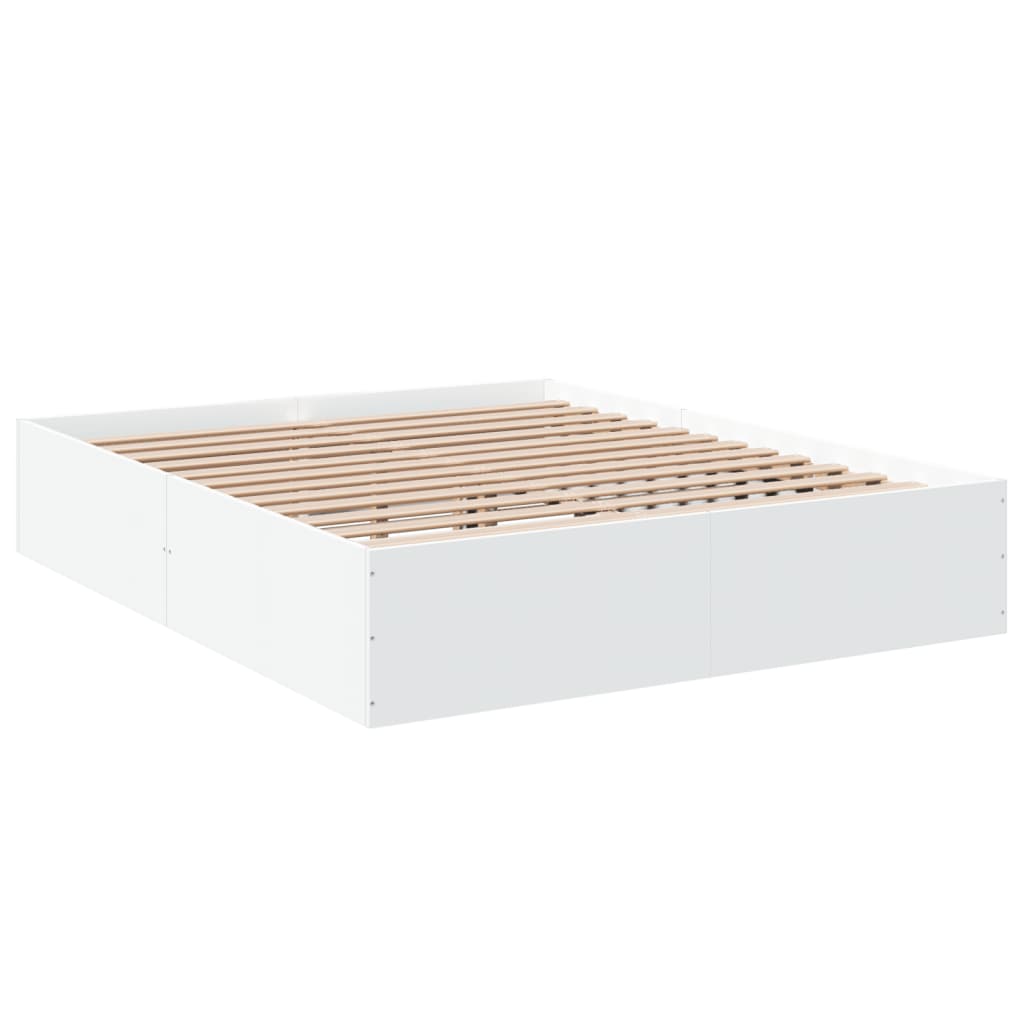 Bed Frame without Mattress White 160x200 cm