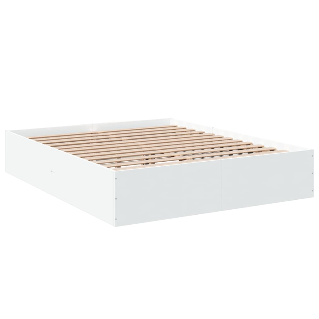 Bed Frame without Mattress White 160x200 cm