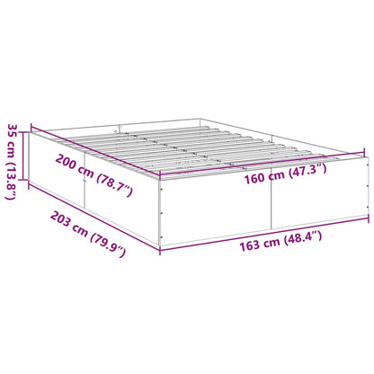 Bed Frame without Mattress White 160x200 cm