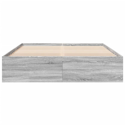 Bed Frame without Mattress Grey Sonoma 160x200 cm