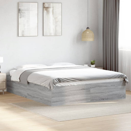 Bed Frame without Mattress Grey Sonoma 160x200 cm