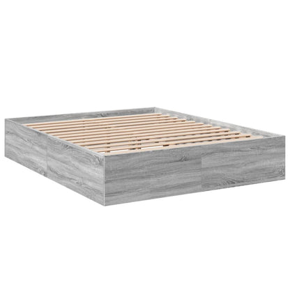 Bed Frame without Mattress Grey Sonoma 150x200 cm King Size