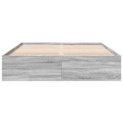 Bed Frame without Mattress Grey Sonoma 150x200 cm King Size