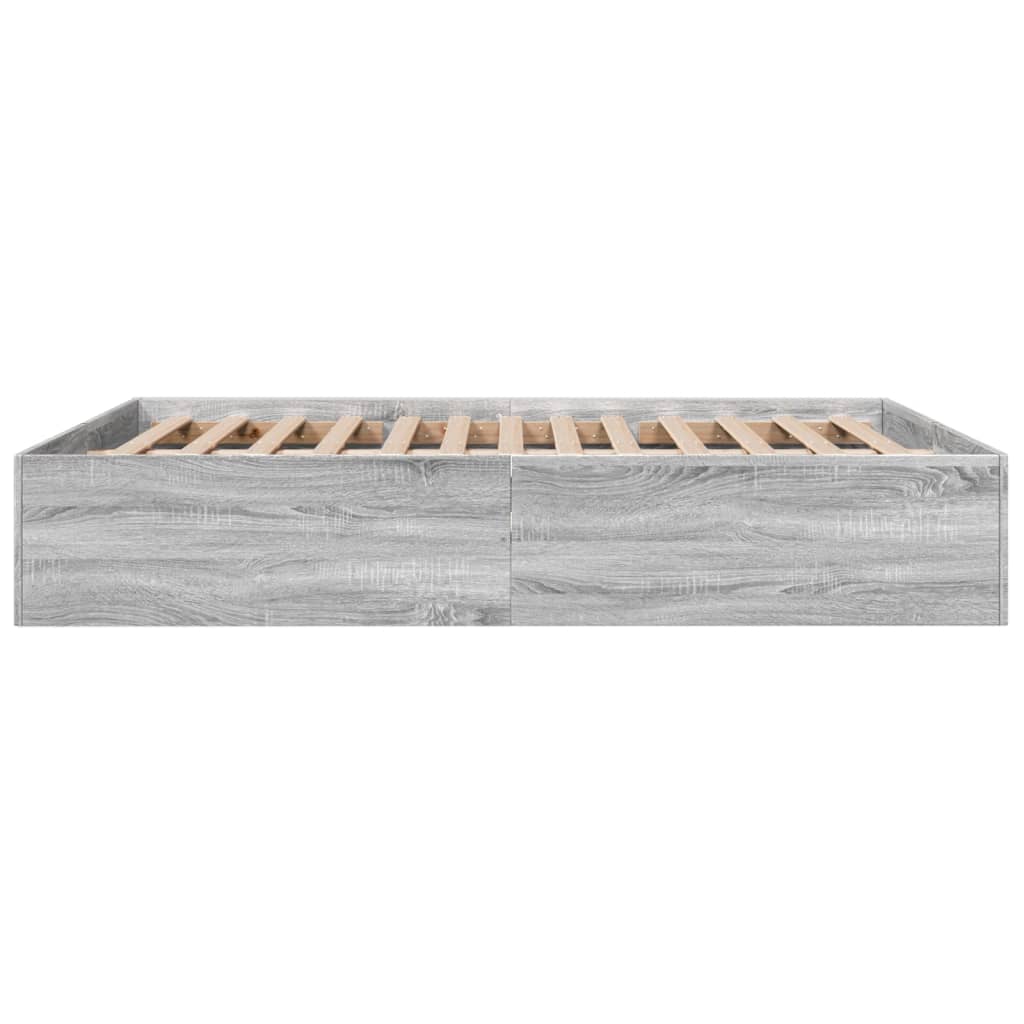 Bed Frame without Mattress Grey Sonoma 150x200 cm King Size