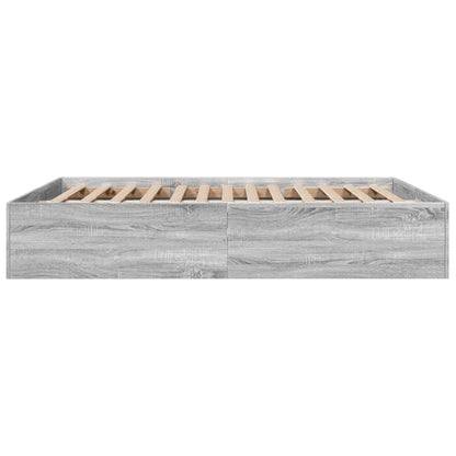 Bed Frame without Mattress Grey Sonoma 150x200 cm King Size