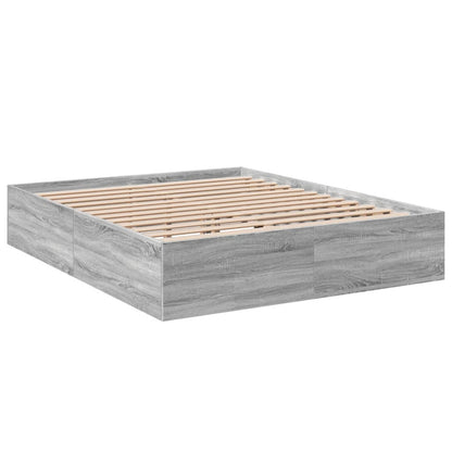 Bed Frame without Mattress Grey Sonoma 150x200 cm King Size