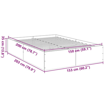 Bed Frame without Mattress Grey Sonoma 150x200 cm King Size