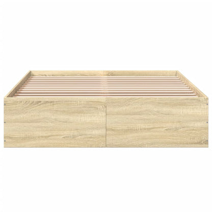 Bed Frame without Mattress Sonoma Oak 140x200 cm