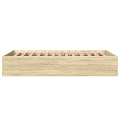 Bed Frame without Mattress Sonoma Oak 140x200 cm
