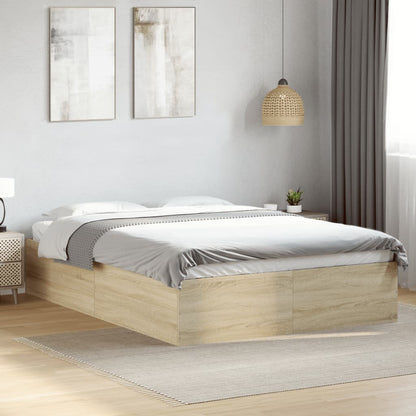 Bed Frame without Mattress Sonoma Oak 140x200 cm