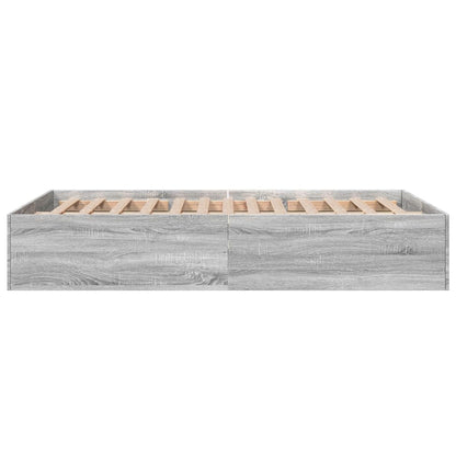 Bed Frame without Mattress Grey Sonoma 140x200 cm