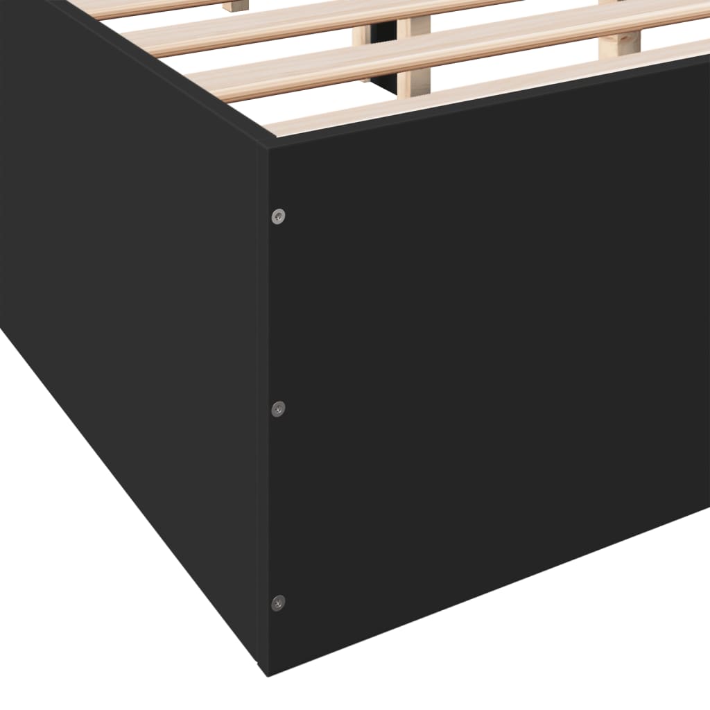 Bed Frame without Mattress Black 120x200 cm