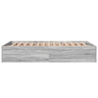 Bed Frame without Mattress Grey Sonoma 135x190 cm Double