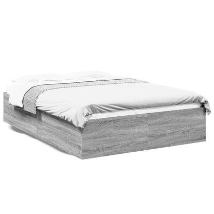 Bed Frame without Mattress Grey Sonoma 120x190 cm Small Double