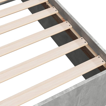 Bed Frame without Mattress Concrete Grey 100x200 cm