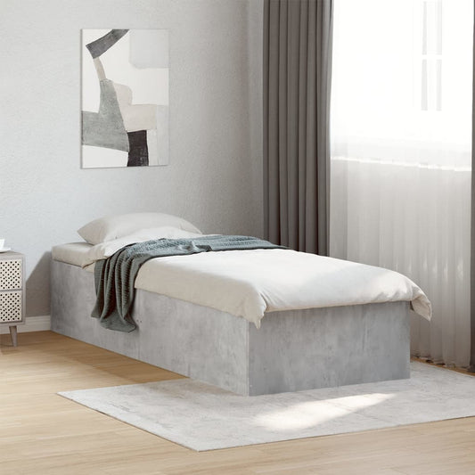 Bed Frame without Mattress Concrete Grey 100x200 cm