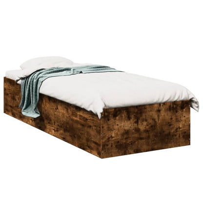 Bed Frame without Mattress Smoked Oak 100x200 cm