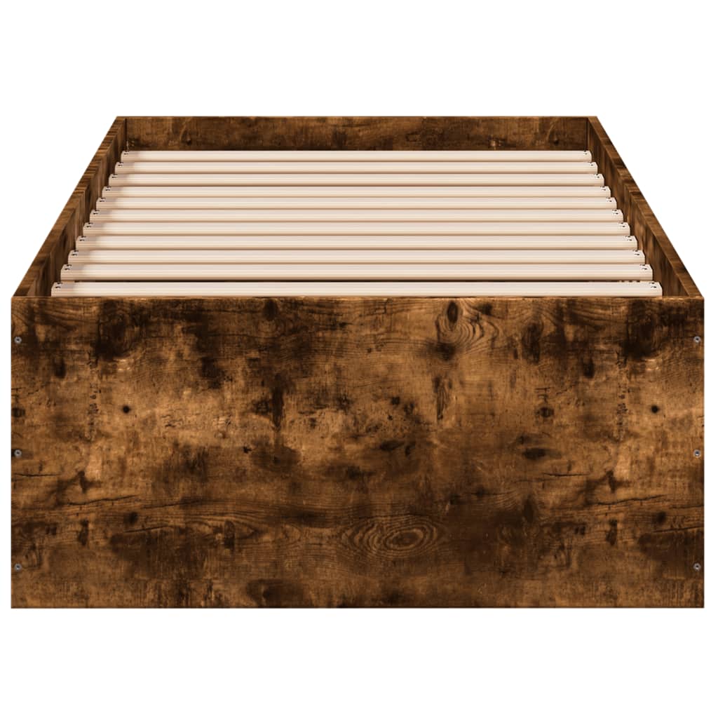 Bed Frame without Mattress Smoked Oak 100x200 cm