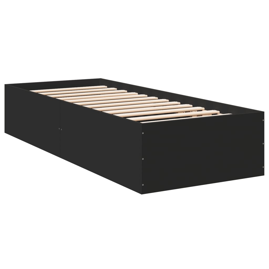 Bed Frame without Mattress Black 90x200 cm