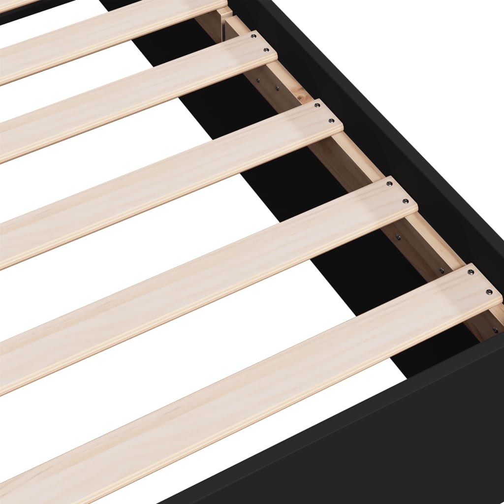 Bed Frame without Mattress Black 90x200 cm