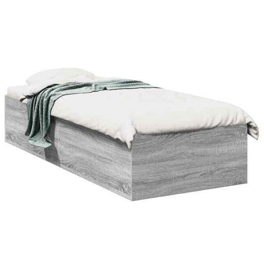 Bed Frame without Mattress Grey Sonoma 90x200 cm