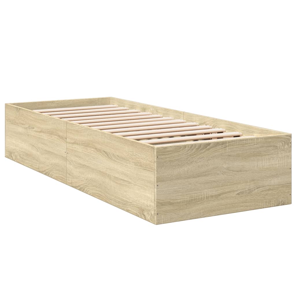 Bed Frame without Mattress Sonoma Oak 90x190 cm Single