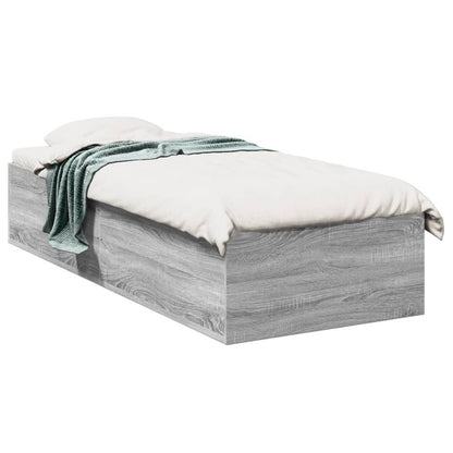 Bed Frame without Mattress Grey Sonoma 90x190 cm Single