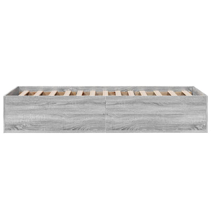 Bed Frame without Mattress Grey Sonoma 90x190 cm Single