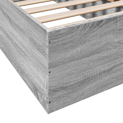 Bed Frame without Mattress Grey Sonoma 90x190 cm Single