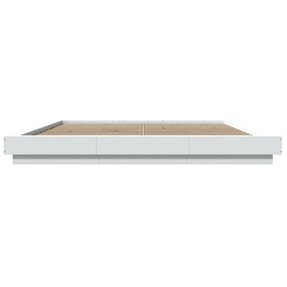 Bed Frame with LED Lights without Mattress White 180x200cm