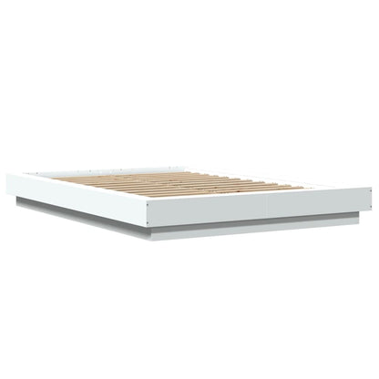 Bed Frame with LED Lights without Mattress White 120x200cm