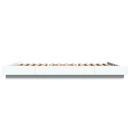 Bed Frame with LED Lights without Mattress White 120x200cm