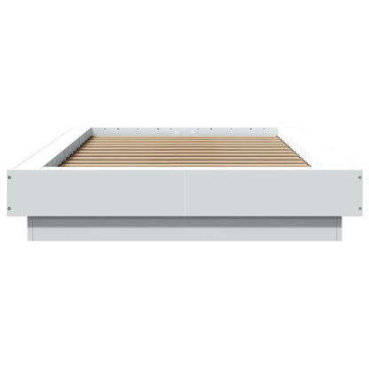 Bed Frame with LED Lights without Mattress White 90x190cm