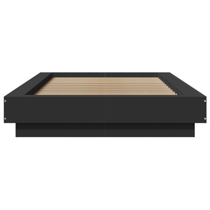 Bed Frame with LED Lights without Mattress Black 90x190cm