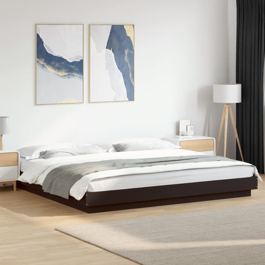 Bed Frame without Mattress Black 200x200 cm