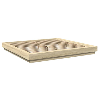 Bed Frame without Mattress Sonoma Oak 200x200 cm