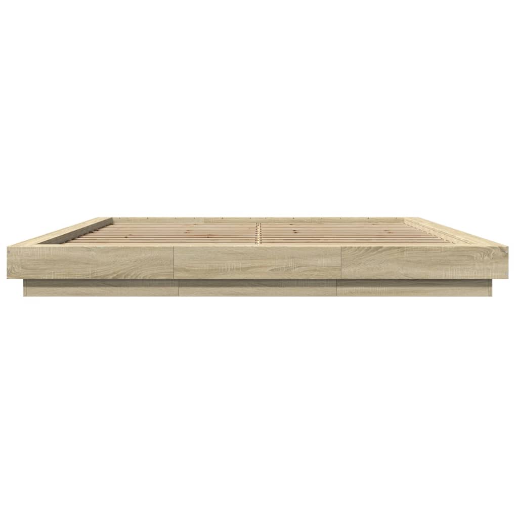 Bed Frame without Mattress Sonoma Oak 200x200 cm
