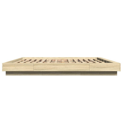 Bed Frame without Mattress Sonoma Oak 200x200 cm