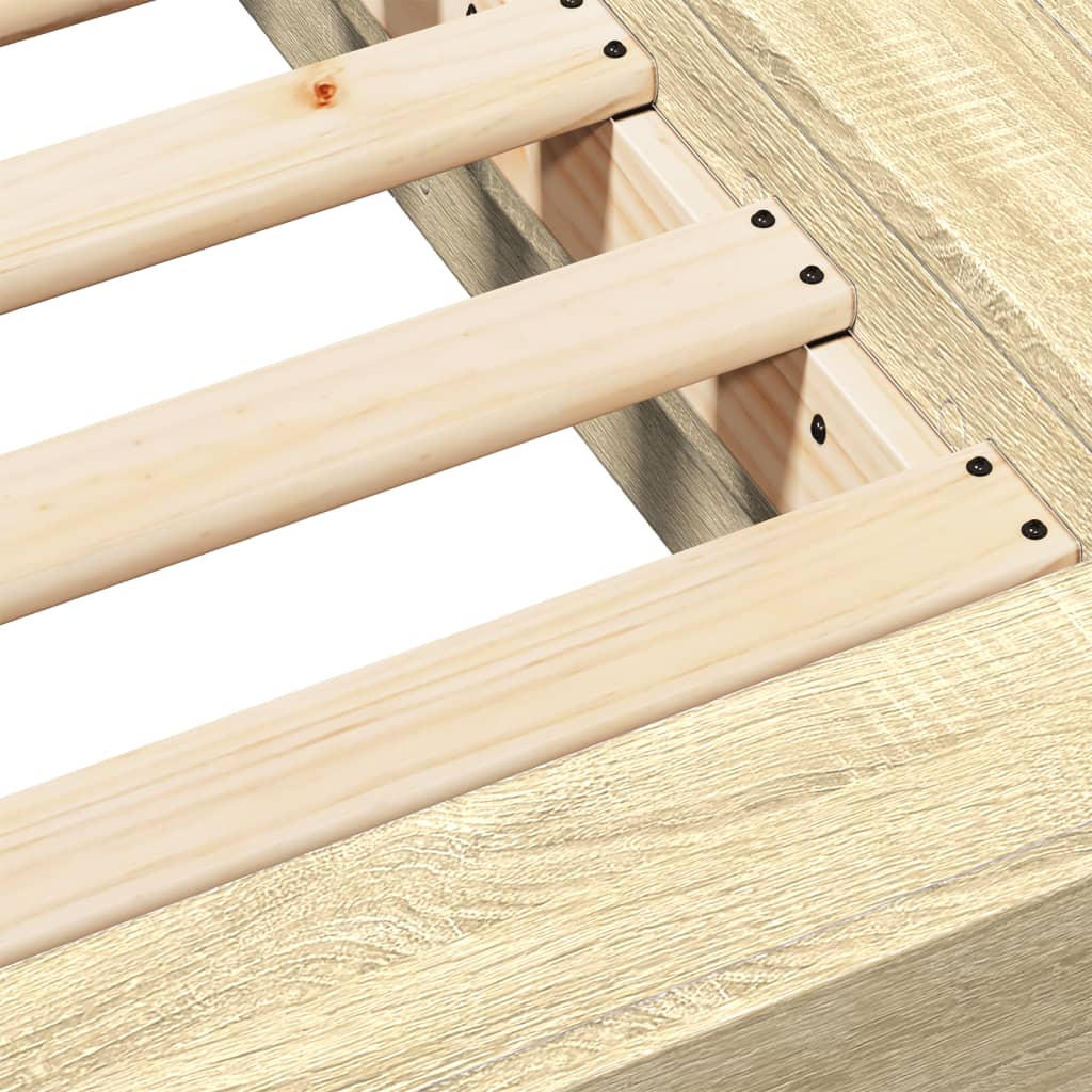 Bed Frame without Mattress Sonoma Oak 200x200 cm