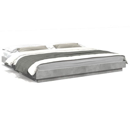 Bed Frame without Mattress Concrete Grey 200x200 cm