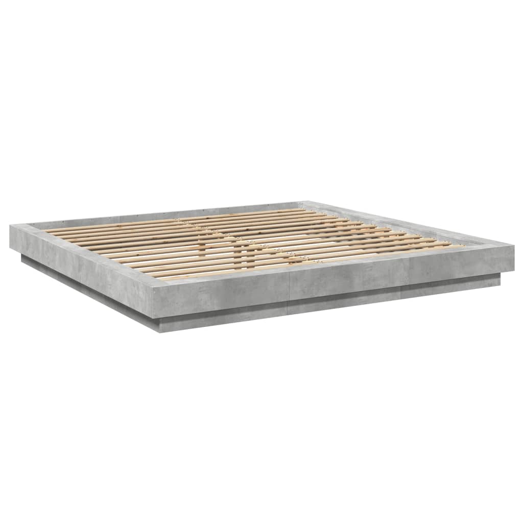 Bed Frame without Mattress Concrete Grey 200x200 cm
