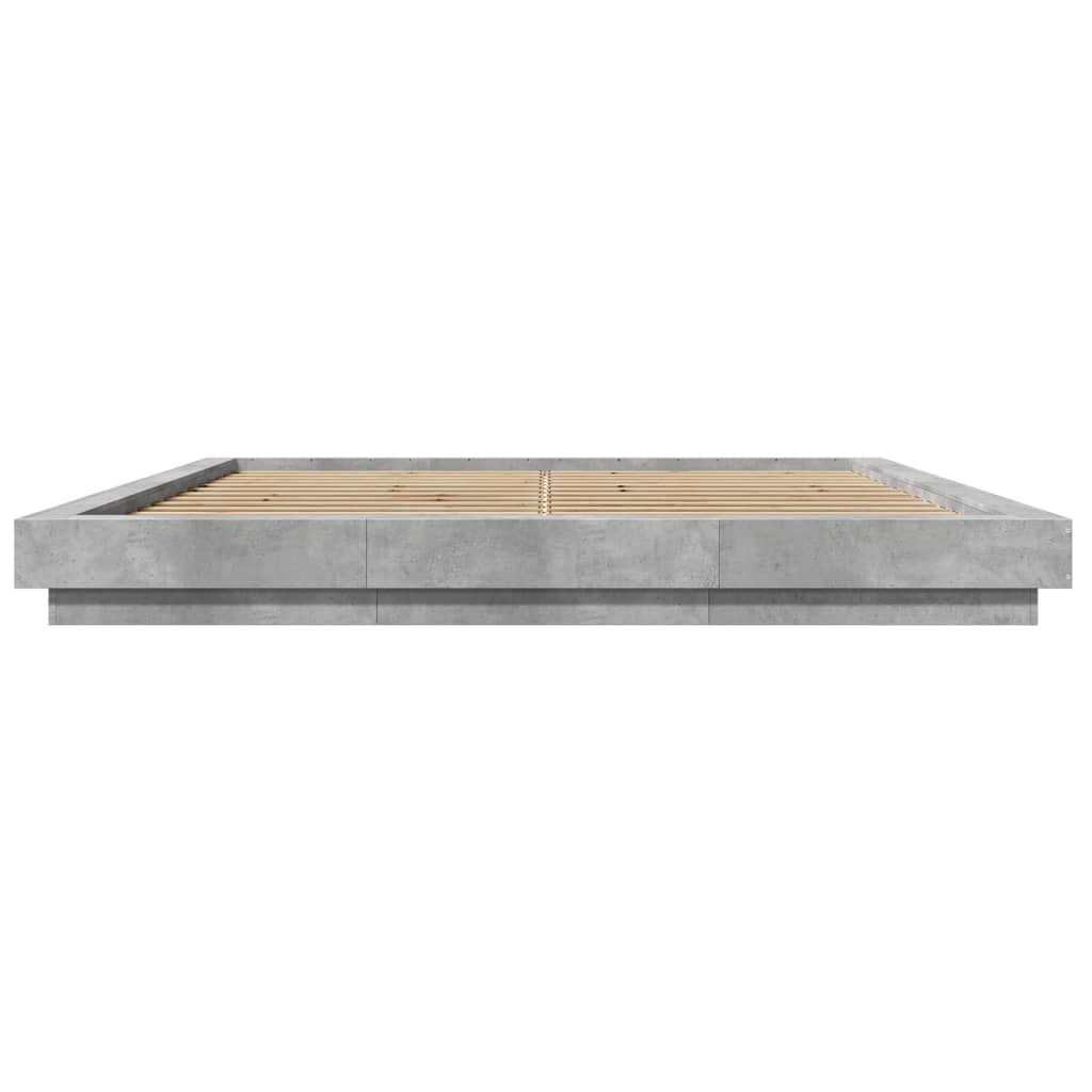Bed Frame without Mattress Concrete Grey 200x200 cm