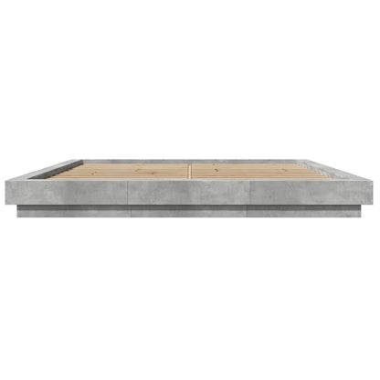 Bed Frame without Mattress Concrete Grey 200x200 cm