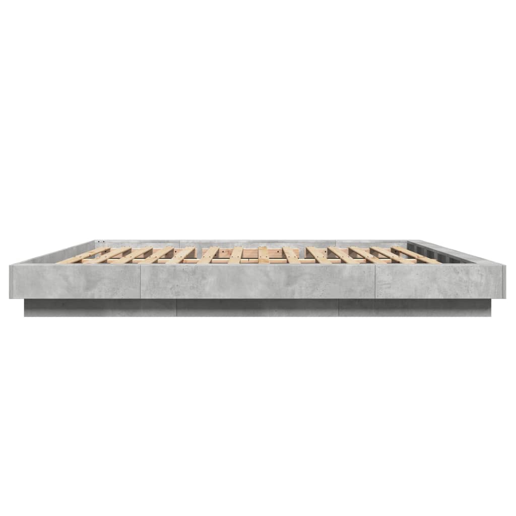 Bed Frame without Mattress Concrete Grey 200x200 cm