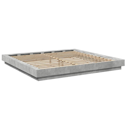 Bed Frame without Mattress Concrete Grey 200x200 cm