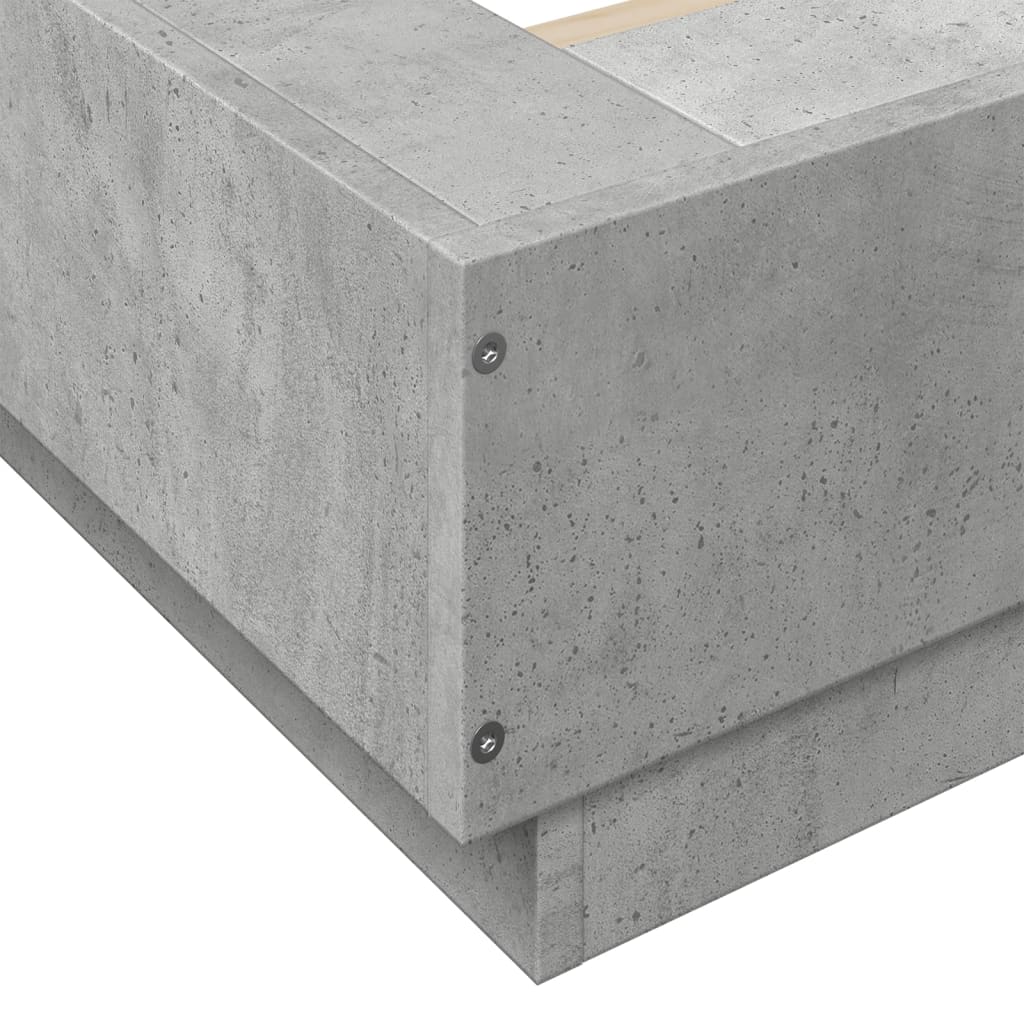 Bed Frame without Mattress Concrete Grey 200x200 cm