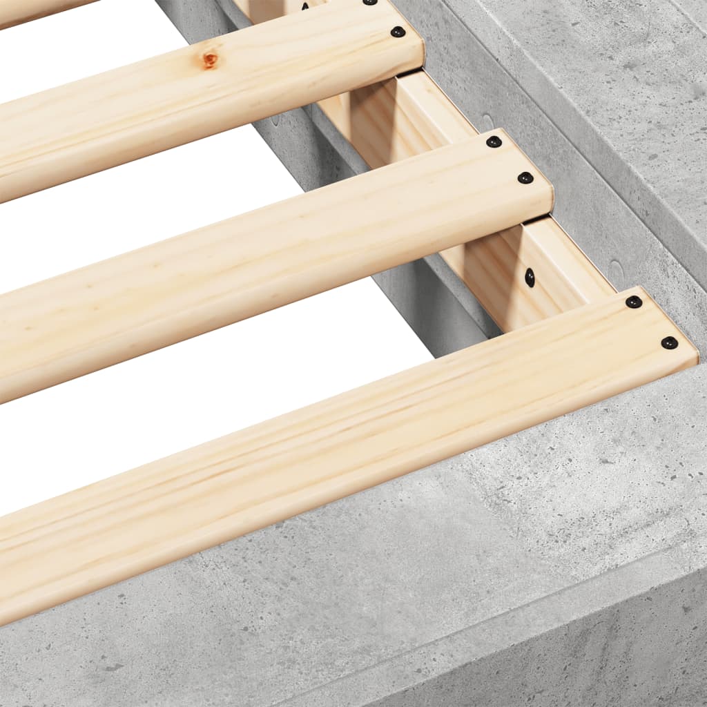 Bed Frame without Mattress Concrete Grey 200x200 cm
