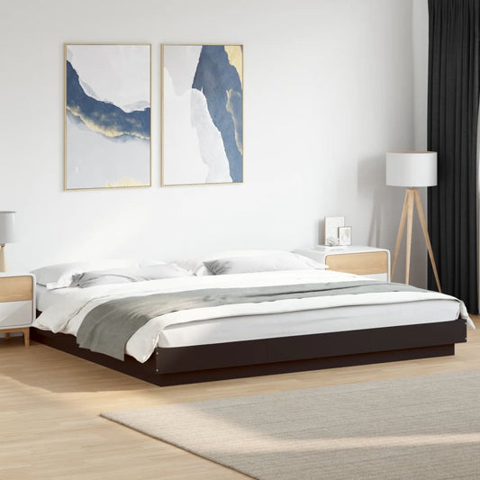 Bed Frame without Mattress Black 180x200 cm Super King