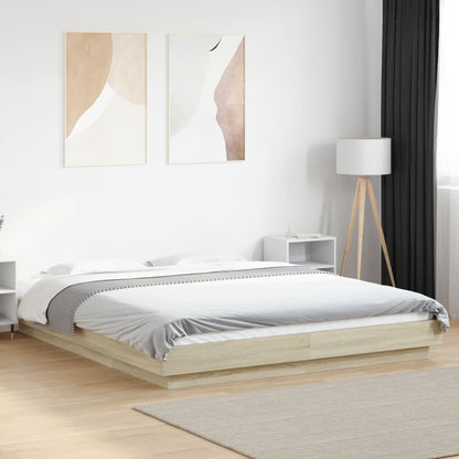 Bed Frame without Mattress Sonoma Oak 160x200 cm